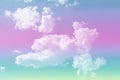 Sun and clouds background with a soft pastel color. Fantasy magical sunny sky pastel background with colorful cloudy sky Royalty Free Stock Photo