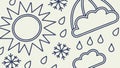 Sun, Clouds, and Rain Pattern, Weather Icons Design, vector design Generative AI Royalty Free Stock Photo