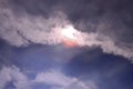 Sun in clouds, Rainbow at the clouds Royalty Free Stock Photo