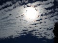 Sun and clouds under the blue sky, from santisola coruÃÂ±a, galicia, spain, europe,