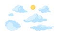 Sun cloudscape cartoon flat illustration