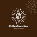 sun coffee bean logo icon Royalty Free Stock Photo