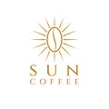 Sun coffee logo design Royalty Free Stock Photo