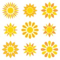 Sun collection icons Royalty Free Stock Photo