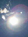 The sun with coloured halo of light Royalty Free Stock Photo