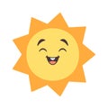 Sun comic face doodle cartoon Royalty Free Stock Photo
