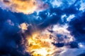 The sun coming out from behind the clouds just after the storm Royalty Free Stock Photo