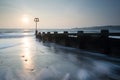 Sun Coming up at Swanage Royalty Free Stock Photo