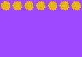 sun copied on top of purple background, copy space below, creative art modern design, smiling sun