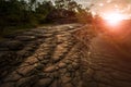 Sun crack geology rock in phu hin rongkla national park phitsanuloke thailand