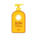 Sun cream bottle template, isolated on white, Sunscream Protection Cosmetics