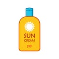 Sun cream bottle template, isolated on white, Sunscream Protection Cosmetics