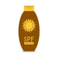 Sun cream bottle template, isolated on white, Sunscream Protection Cosmetics