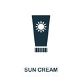 Sun Cream vector icon symbol. Creative sign from icons collection. Filled flat Sun Cream icon for computer and mobile Royalty Free Stock Photo