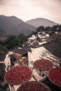 Sun Crops on old Chinese roofs in rural China Royalty Free Stock Photo