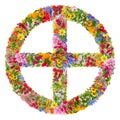 A sun cross, solar cross, or wheel cross is a solar symbol consisting of an equilateral cross inside a circle from flowers