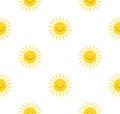 Sun cute seamless pattern print. Sunshine summer background vector weather Royalty Free Stock Photo