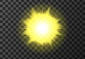 Sun disk with rays, weather meteo icon