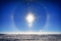 Sun dog at the South Pole Royalty Free Stock Photo