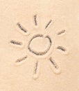 Sun drawn on sand Royalty Free Stock Photo