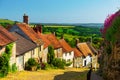 Sun drenched cottages on the iconic Gold Hill Royalty Free Stock Photo