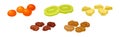 Sun Dried Fruit as Food with Sweet Taste and Nutritive Value Vector Set