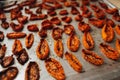 Sun-dried or dried tomato halves Royalty Free Stock Photo