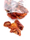 Sun dried tomatoes isolated on white background Royalty Free Stock Photo