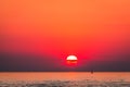 Sun dropping below the horizon of Lake Michigan in South Haven Royalty Free Stock Photo