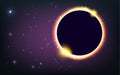 Sun eclipse cosmic vector illustration Royalty Free Stock Photo