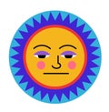 Sun embodiment of indifference in the sky, emoji