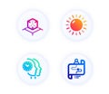 Sun energy, Augmented reality and Time management icons set. Journey path sign. Vector