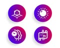 Sun energy, Augmented reality and Time management icons set. Journey path sign. Vector