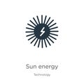 Sun energy icon vector. Trendy flat sun energy icon from technology collection isolated on white background. Vector illustration Royalty Free Stock Photo