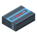 Sun energy inverter icon isometric vector. Nature power