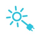 Sun energy plug power cabel icon Symbol.