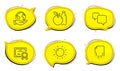 Sun energy, Recovery file and Apple icons set. Speech bubble sign. Solar power, Backup document, Diet food. Vector