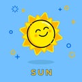 Illustration vector graphic of smiling sun