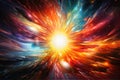 A sun exploding in a colorful super nova Royalty Free Stock Photo
