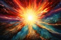 A sun exploding in a colorful super nova Royalty Free Stock Photo