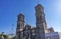 Sun Facade Outside Puebla Cathedral Mexico Royalty Free Stock Photo