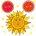 Sun with face Royalty Free Stock Photo