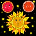 Sun with face Royalty Free Stock Photo
