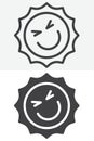 Sun face line and solid different style icon set pack Royalty Free Stock Photo