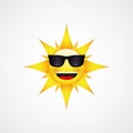 Sun Face with sunglasses and Happy Smile Royalty Free Stock Photo