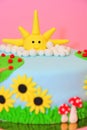 Sun figurine cake detail Royalty Free Stock Photo