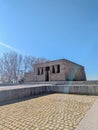temple of Debod in Madrid under the winter sun and the blue sky Royalty Free Stock Photo
