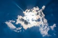 Sun Flare Bright White Cloud Blue Background Sky Abstract
