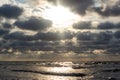 sun flares on sea surface Royalty Free Stock Photo