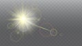 Sun Flash Special Effect. Sunlight, Isolated Spark. Put your content under Background
